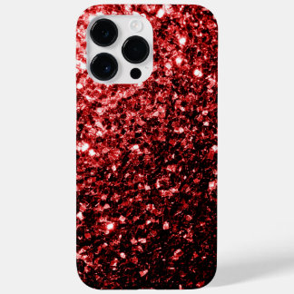 Dark Red faux Glitter sparkles Glamour Case-Mate iPhone 14 Pro Max Case