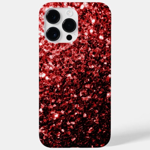 Dark Red faux Glitter sparkles Glamour Case_Mate iPhone 14 Pro Max Case