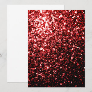 Dark Red faux Glitter sparkles Glamour Invitation