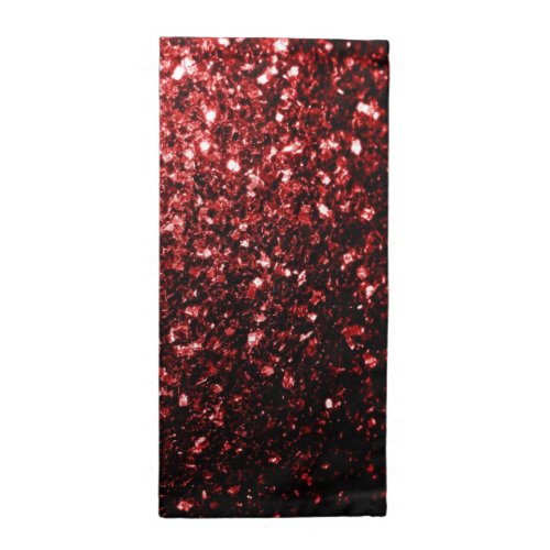 Dark Red faux Glitter sparkles Glamour Napkin