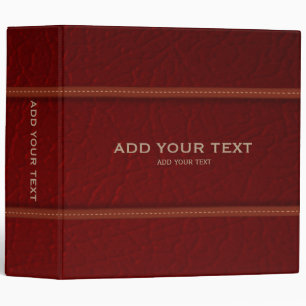 Dark Red Faux Leather Binder