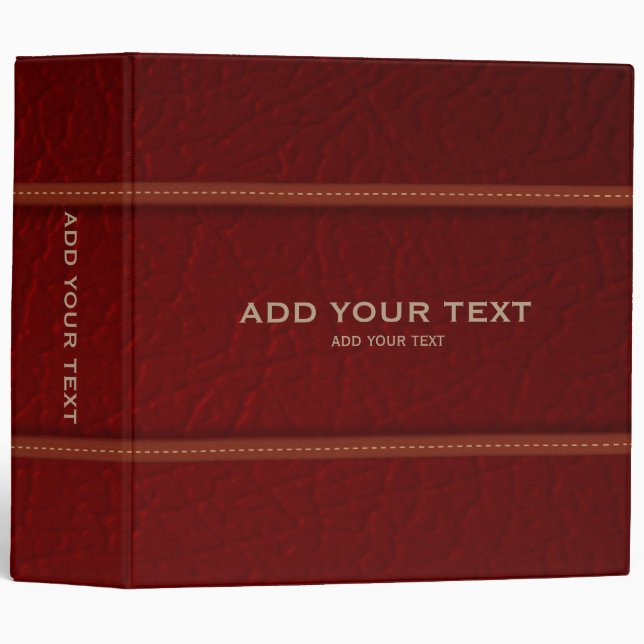 Dark Red Faux Leather Binder (Front/Spine)