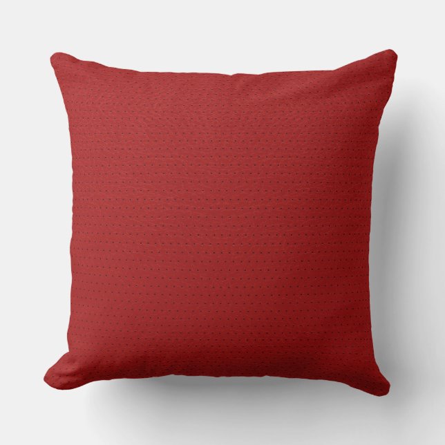 Dark Red Faux Leather Look Throw Pillow (Front)