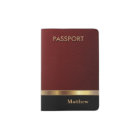 Dark Red Faux Leather with Gold Accent