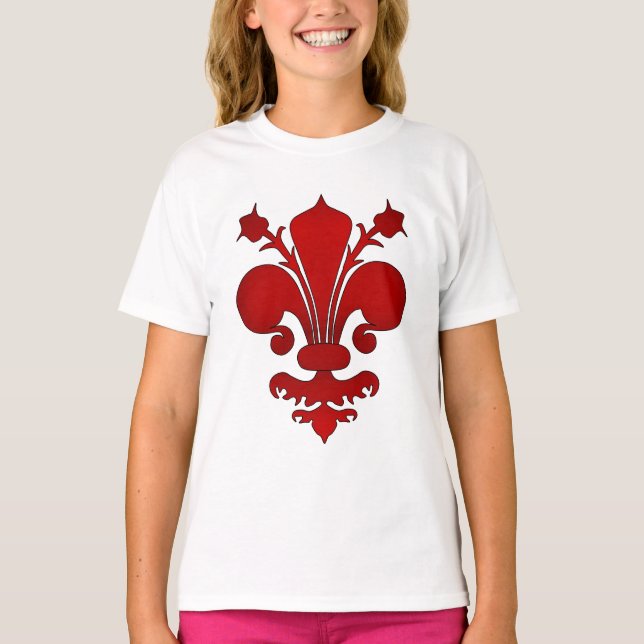 Dark red fleur de lis symbol T-Shirt (Front)