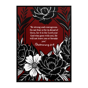 Dark Red Floral Acrylic Wall Art