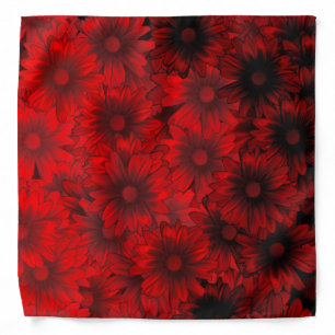 Dark red floral pattern bandana