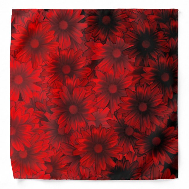Dark red floral pattern bandana (Front)