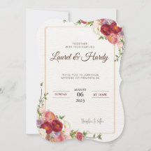 Dark Red Flowers Invitation
