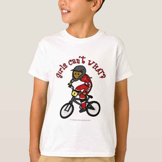 Dark Red Girls BMX T-Shirt (Front)