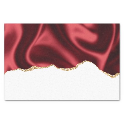 Dark Red Glam Wavy Satin Abstract Design Tissue Paper