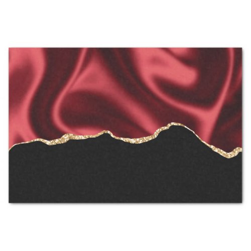 Dark Red Glam Wavy Satin Abstract Design Tissue Paper