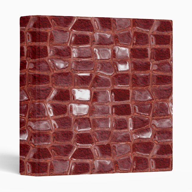 Dark red glass bricks abstract geometric pattern 3 ring binder (Front/Spine)