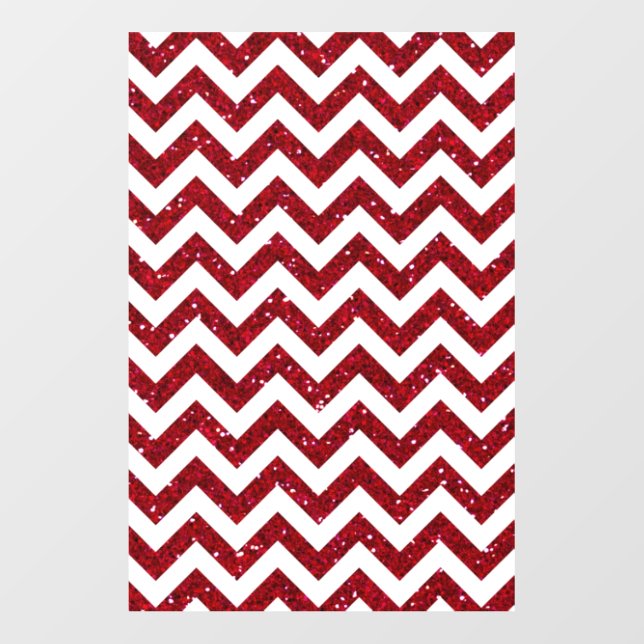 Dark Red Glitter Chevron Pattern Cutout (Front)