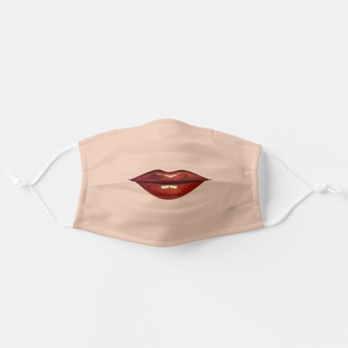 Dark Red Glossy Lips _ Pretty Lady _ Adult Cloth Face Mask