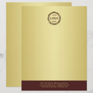 Dark-red gold design,Logo or Photo in gold circle, Letterhead