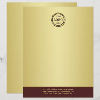 Dark-red gold design,Logo or Photo in gold circle, Letterhead