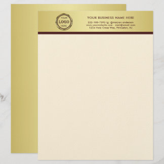 Dark-red gold design,Logo or Photo in gold circle, Letterhead