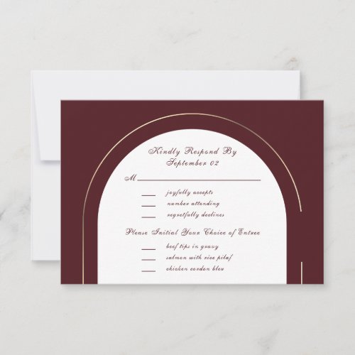 Dark Red Gold Frame Script Menu Selection RSVP