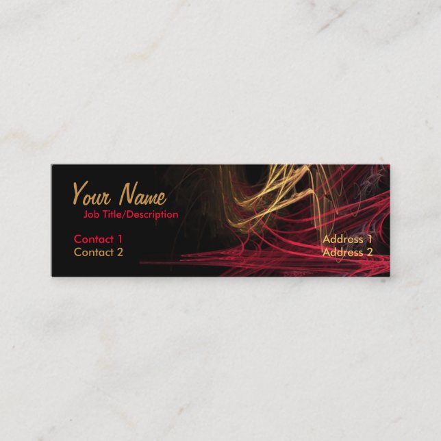 Dark Red & Gold Mini Business Card (Front)