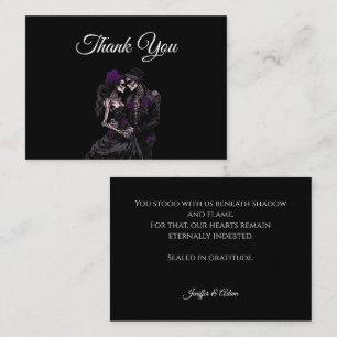 Dark Red Gothic AlternativeHalloween wedding Note Card