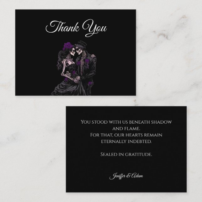Dark Red Gothic AlternativeHalloween wedding Note Card (Front/Back)