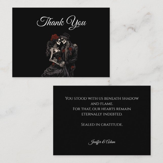 Dark Red Gothic AlternativeHalloween wedding Note Card (Front/Back)