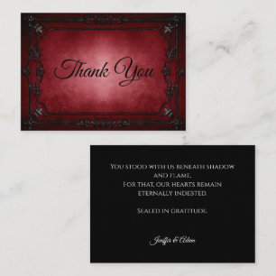 Dark Red Gothic AlternativeHalloween wedding Note Card