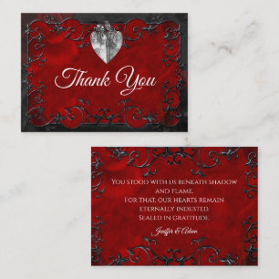 Dark Red Gothic Halloween wedding Note Card
