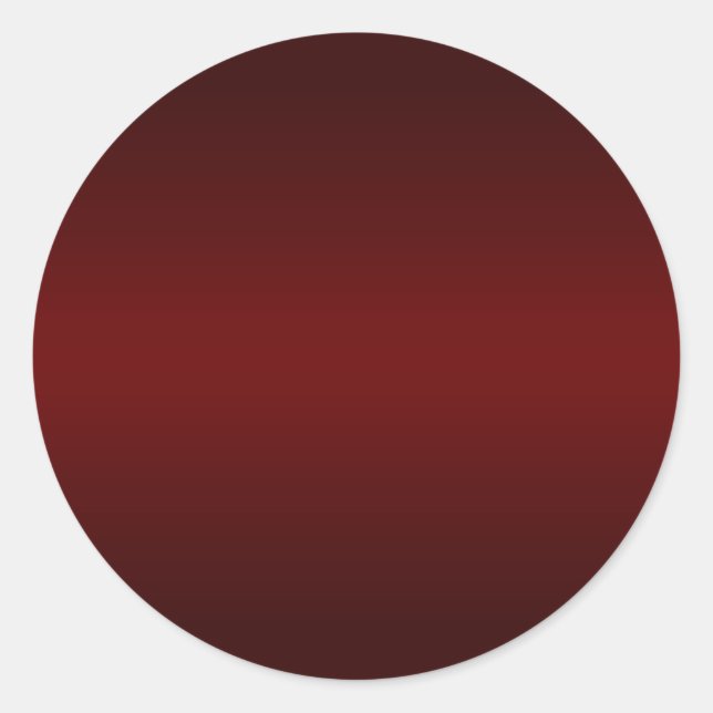 Dark Red Gradient Blank Classic Round Sticker (Front)