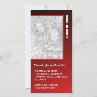 Dark Red Graduation Announcement