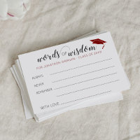 Dark Red Graduation Words of Wisdom for Graduate