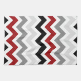 Modern Dark Red Gray Black Circles Kitchen Towels