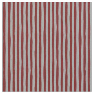 Dark Red & Gray Wonky Stripes Fabric