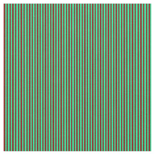 Dark Red & Green Lined/Striped Pattern Fabric (Close Up)