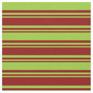 Dark Red & Green Striped/Lined Pattern Fabric