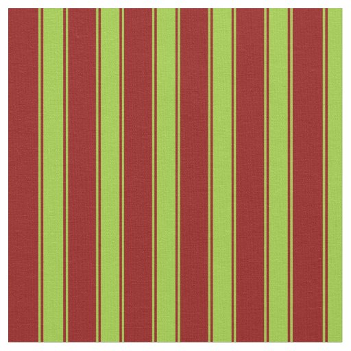 Dark Red & Green Striped Pattern Fabric