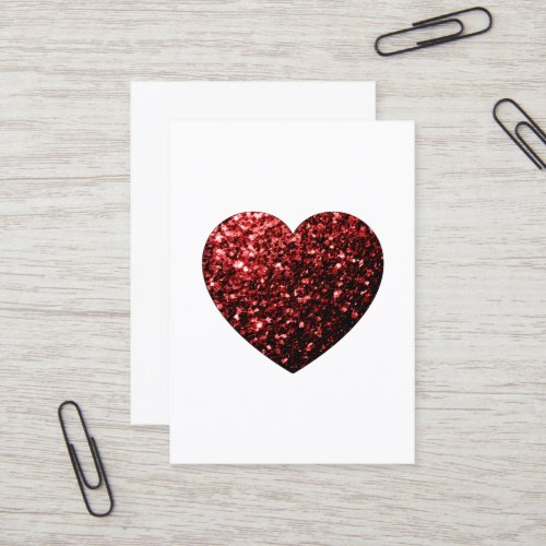 Beautiful Glamour Red Glitter sparkles Heart Business Card Template