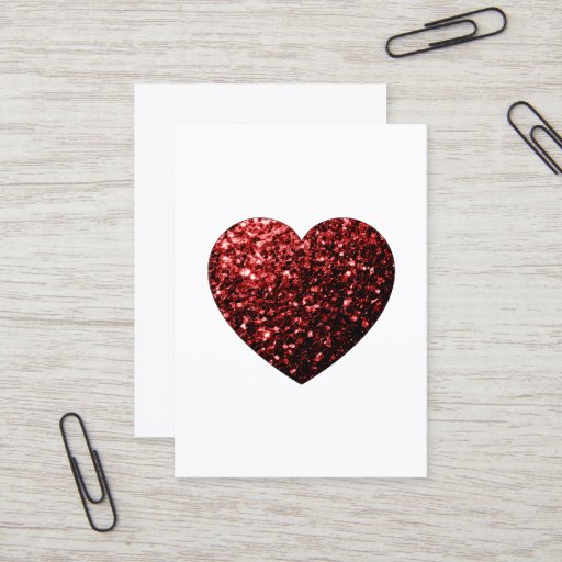Customizable Beautiful Glamour Red Glitter sparkles Heart Business Card Template