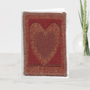Dark Red Heart Holiday Card