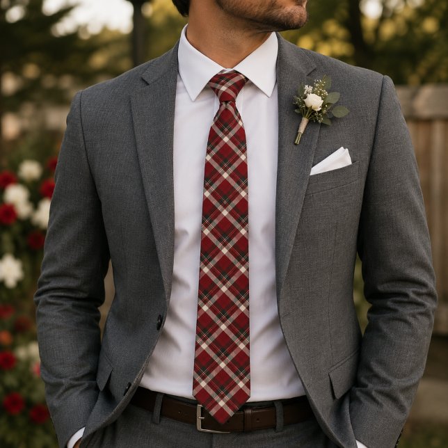Dark Red Holiday Theme  Neck Tie (Creator Uploaded)