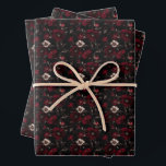 Dark Red & Ivory Flowers on Black Wrapping Paper Sheets<br><div class="desc">Brighten any gift with floral wrapping paper. Featuring a beautiful assortment of blooming flowers,  this design brings elegance and charm to every package. Perfect for birthdays,  weddings,  anniversaries,  or just because,  it turns every present into a thoughtful and eye-catching delight.</div>
