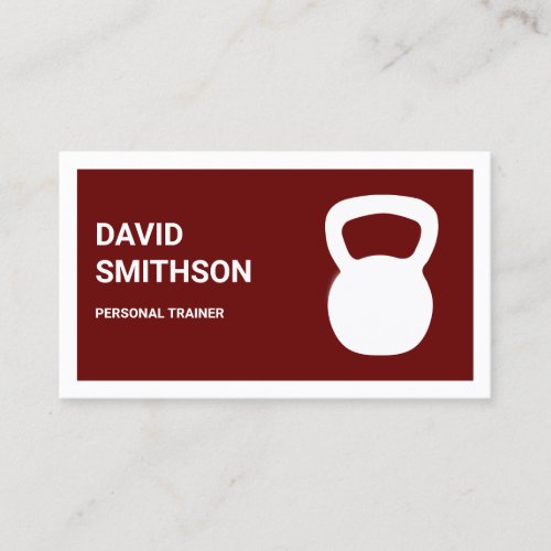 Dark Red Kettlebell Fitness Personal Trainer Business Card