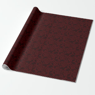 Dark Red Lace Wrapping Paper