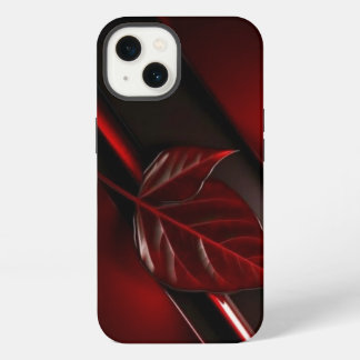 Dark Red Leaf Texture iPhone 13 Back Cover
