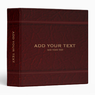 Dark Red Leather 3 Ring Binder