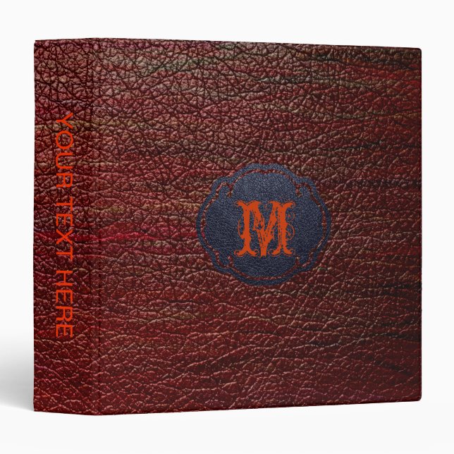 Dark Red Leather Look Binder (Front/Spine)