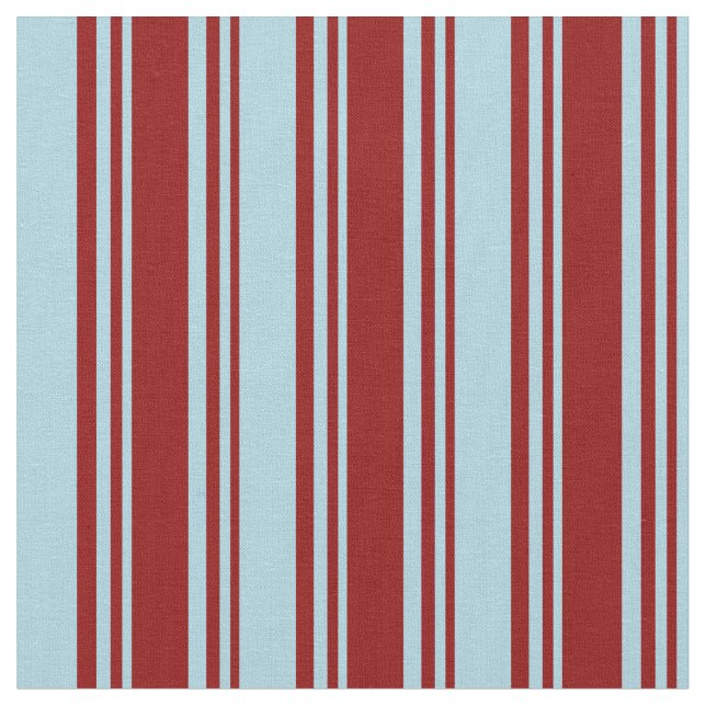 Dark Red & Light Blue Stripes/Lines Pattern Fabric (Close Up)