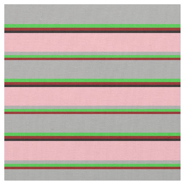 Dark Red, Lime Green, Dark Gray, Light Pink, Black Fabric (Close Up)