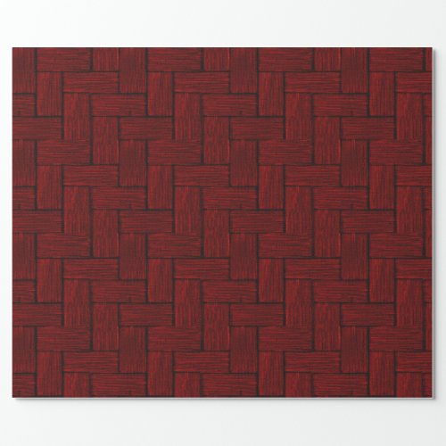 Dark Red Lincoln Logs Wrapping Paper